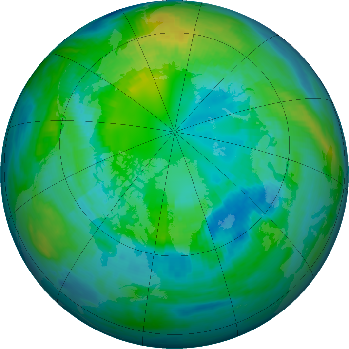 Arctic ozone map for 18 October 1984